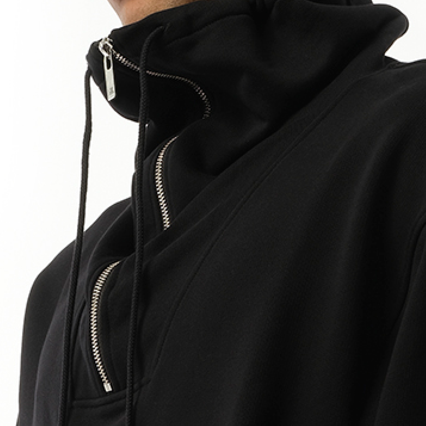 Funnel Neck Sweatshirt in Black