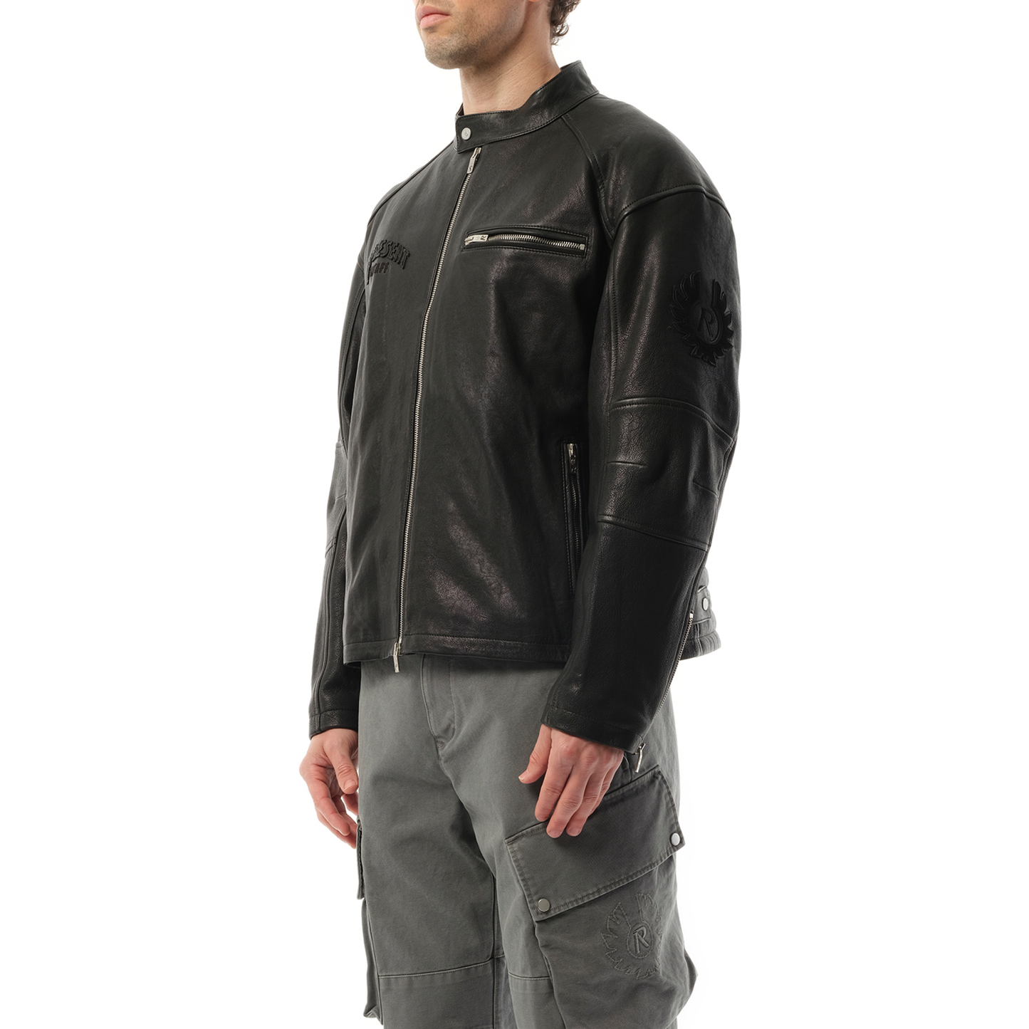 Belstaff Leather Race Jacket in Black