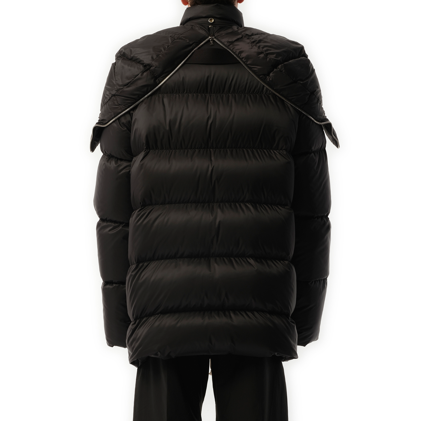 Rick Owens x Moncler Hooded Cyclopic Coat in Black