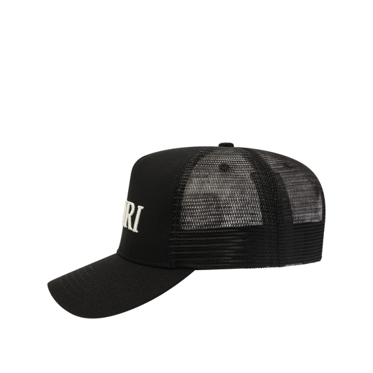 Amiri Core Logo Trucker Hat in Black