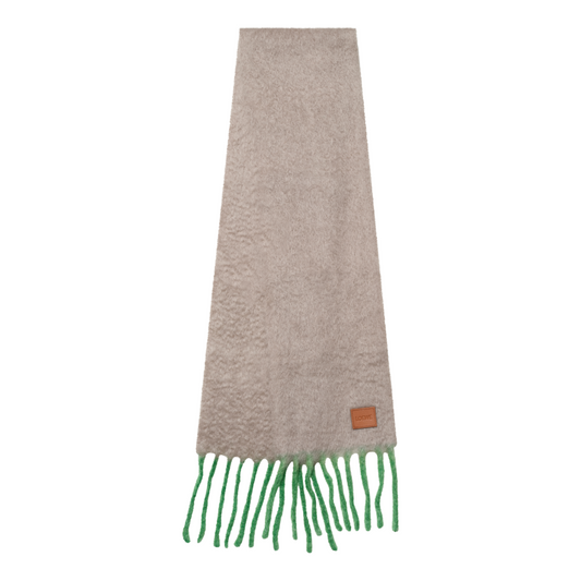 Mohair Blend Scarf in Beige/Green