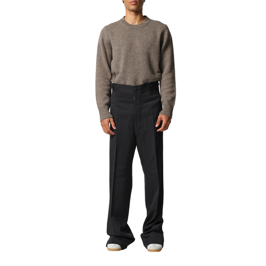 Wool Barathea Pants in Black