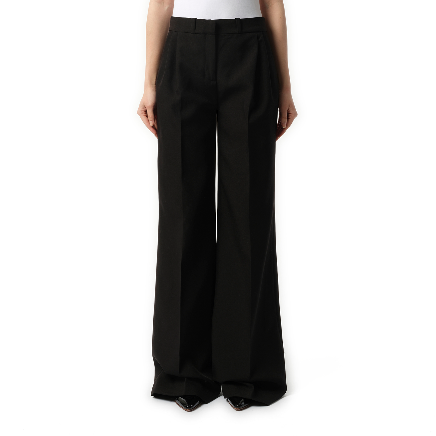 Wide Leg Tailored Trouser in Black