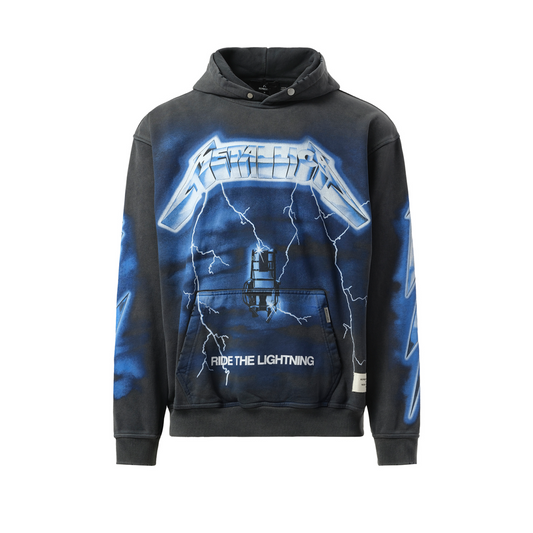 Metallica Ride The Lightning Hoodie in Vintage Grey