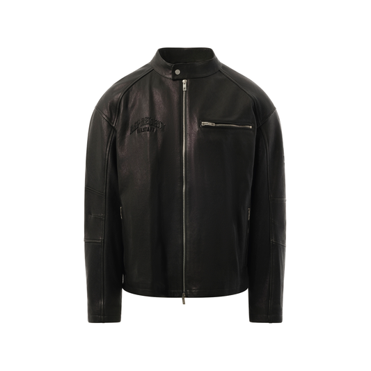 Belstaff Leather Race Jacket in Black