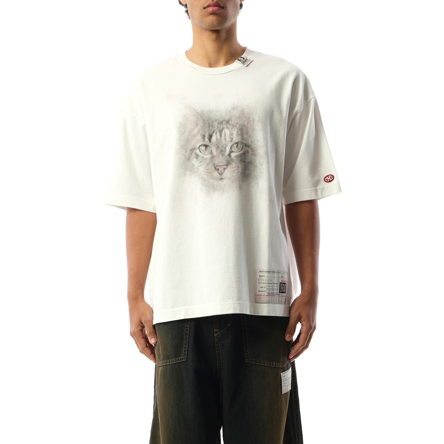 Cat Printed T-Shirt in White