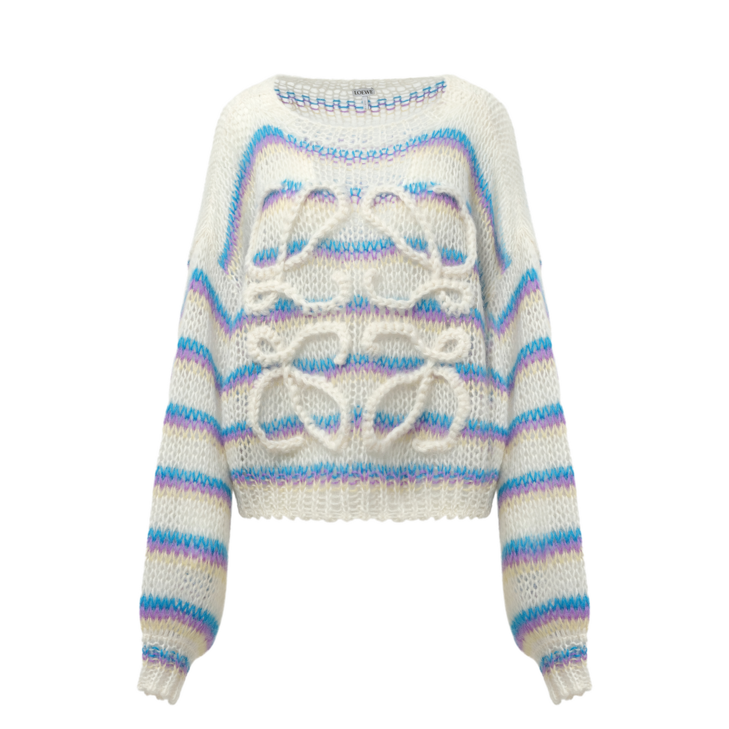 Relaxed Fit Anagram Sweater in White/Multicolour