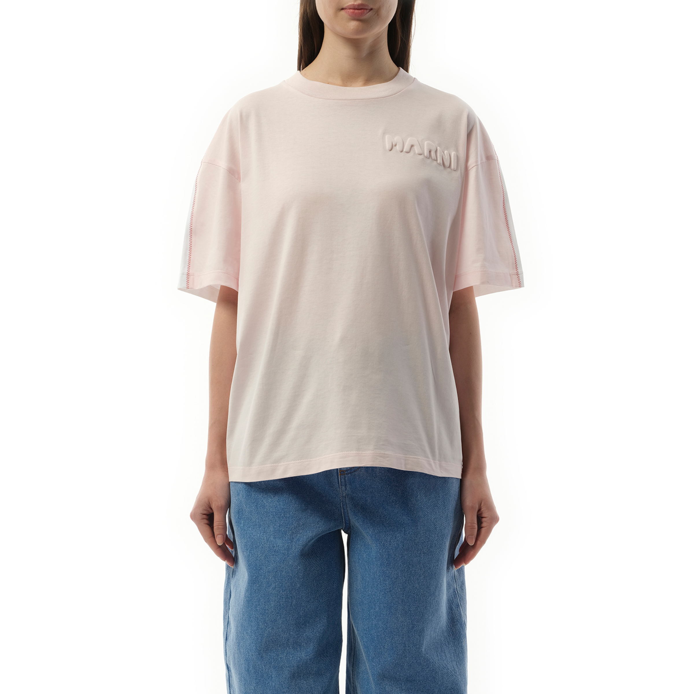 Embossed Logo T-Shirt in Light Pink