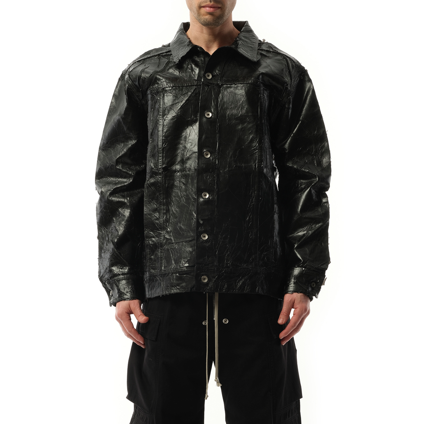 Megacrust Jumbo Denim Jacket in Black