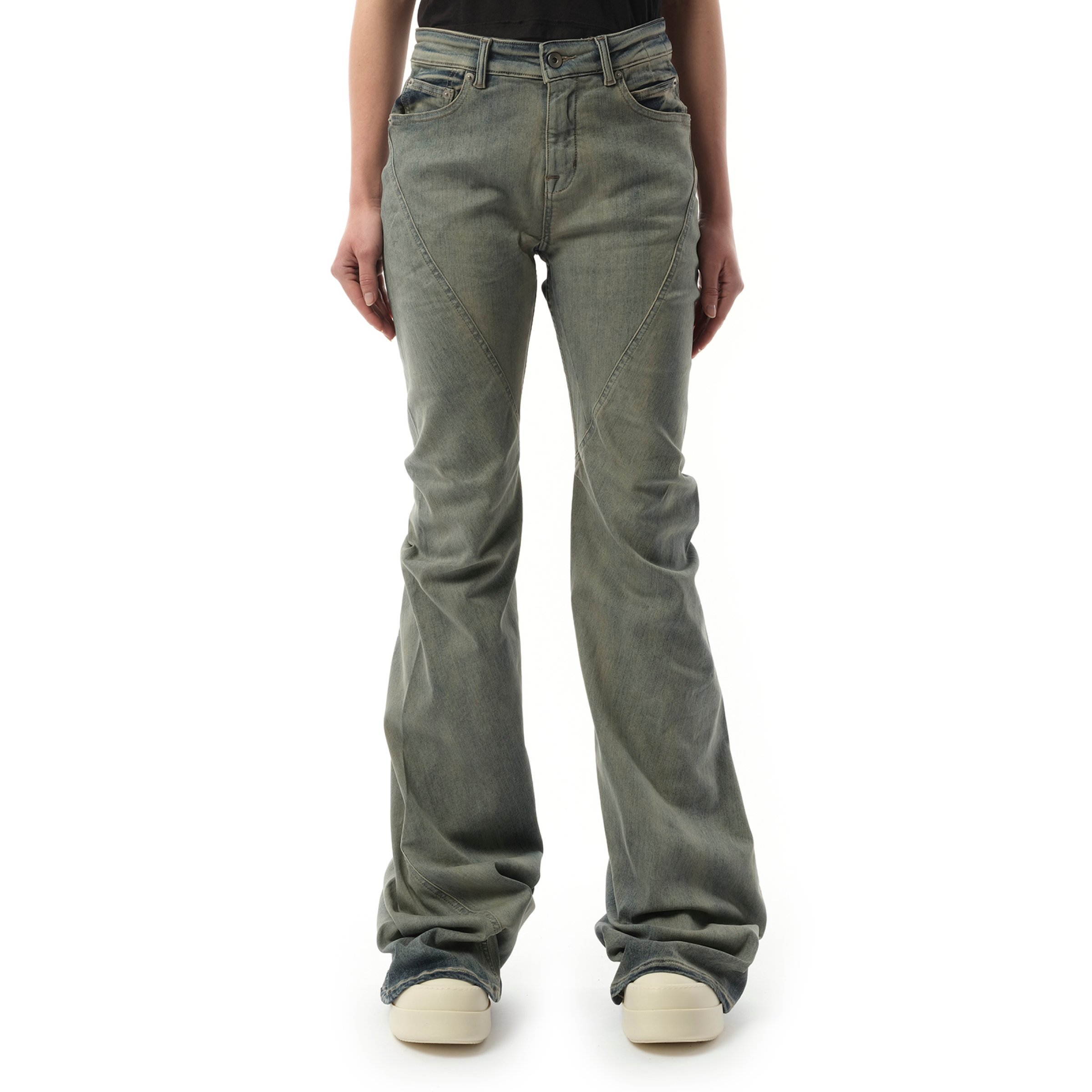 Bias Bootcut Denim Pants in Sky