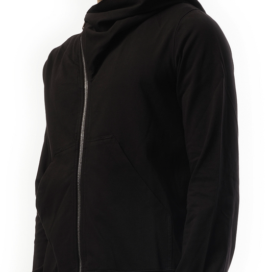 Cotton Jersey Mountain Hoodie in Black