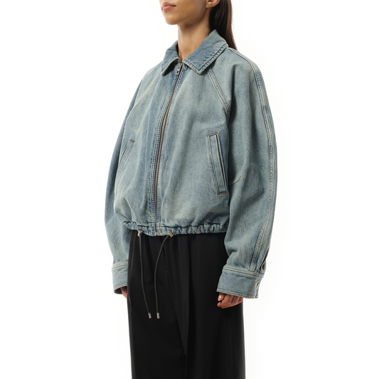 Balloon Jacket in Washed Denim