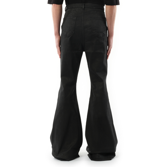 Bias Bootcut Denim Pants in Black Wax