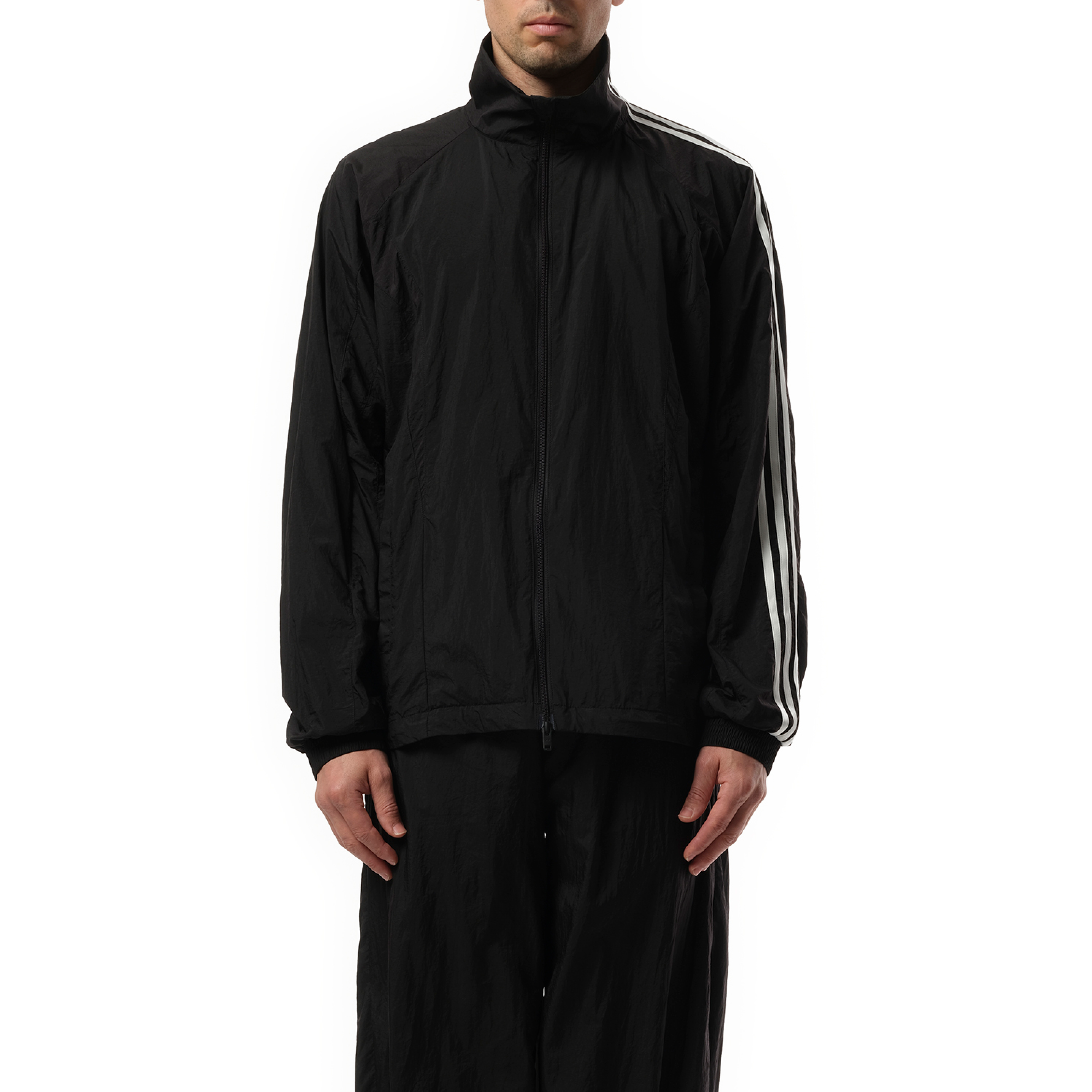 3 Stripe Nylon Jacket in Black