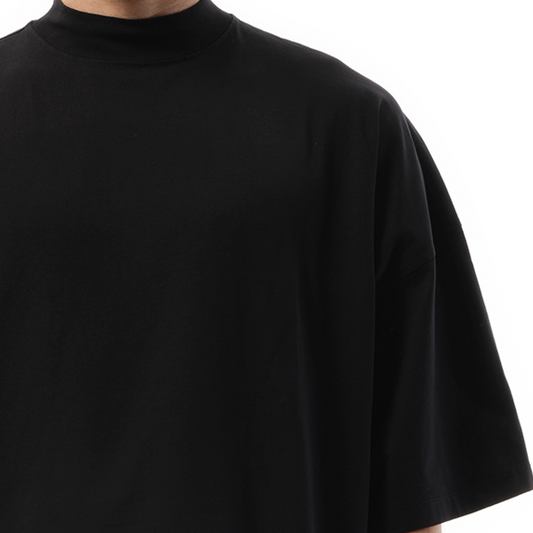 Mock Neck T-Shirt in Black