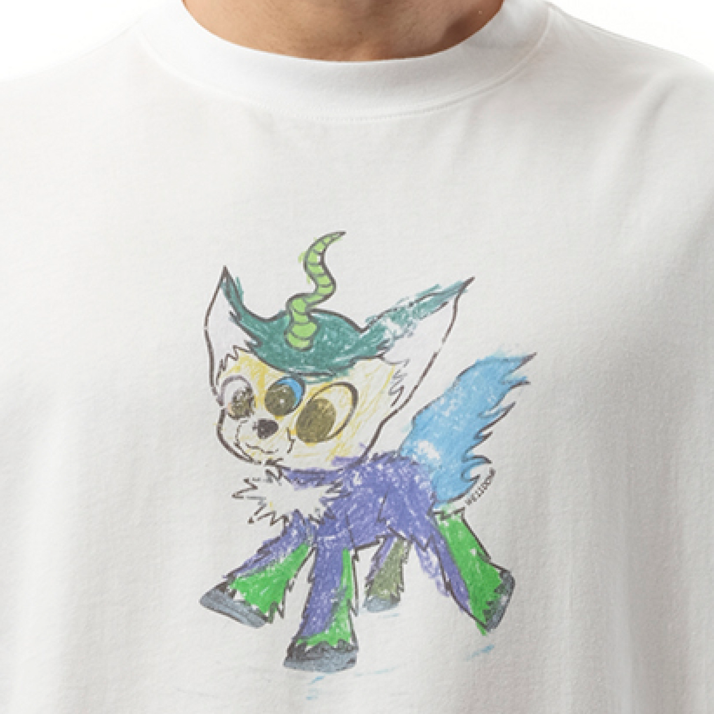 Jeff Monster Drawing T-Shirt in White