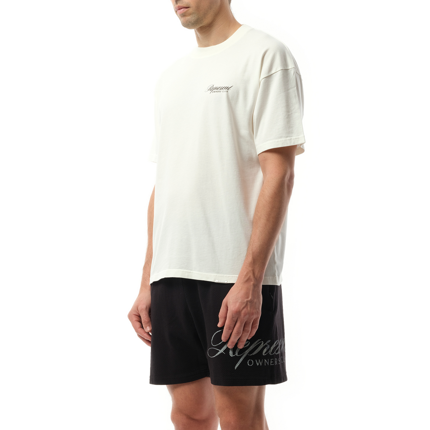 Represent Owners Club Script T-Shirt in Flat White