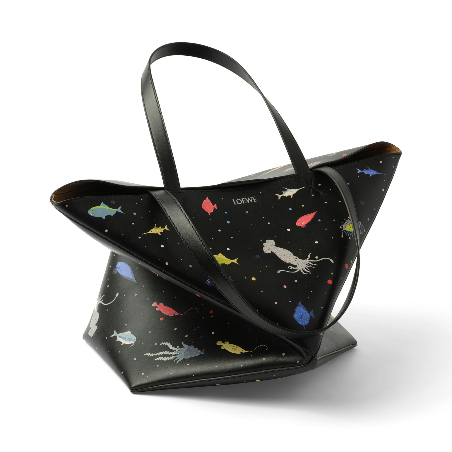 Suna Fujita Deep Sea Puzzle Fold Tote XL in Black