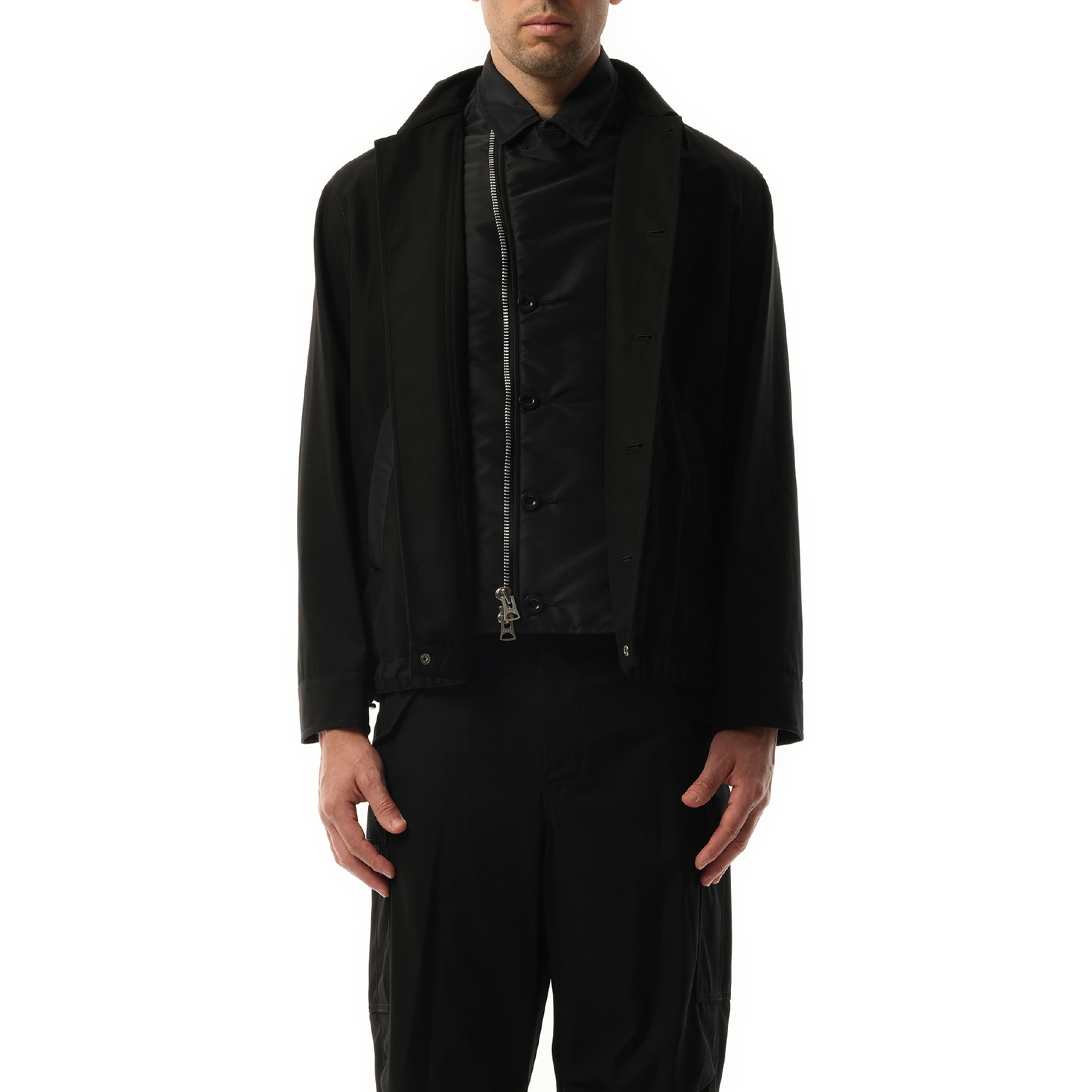 Cotton Twill Jacket in Black