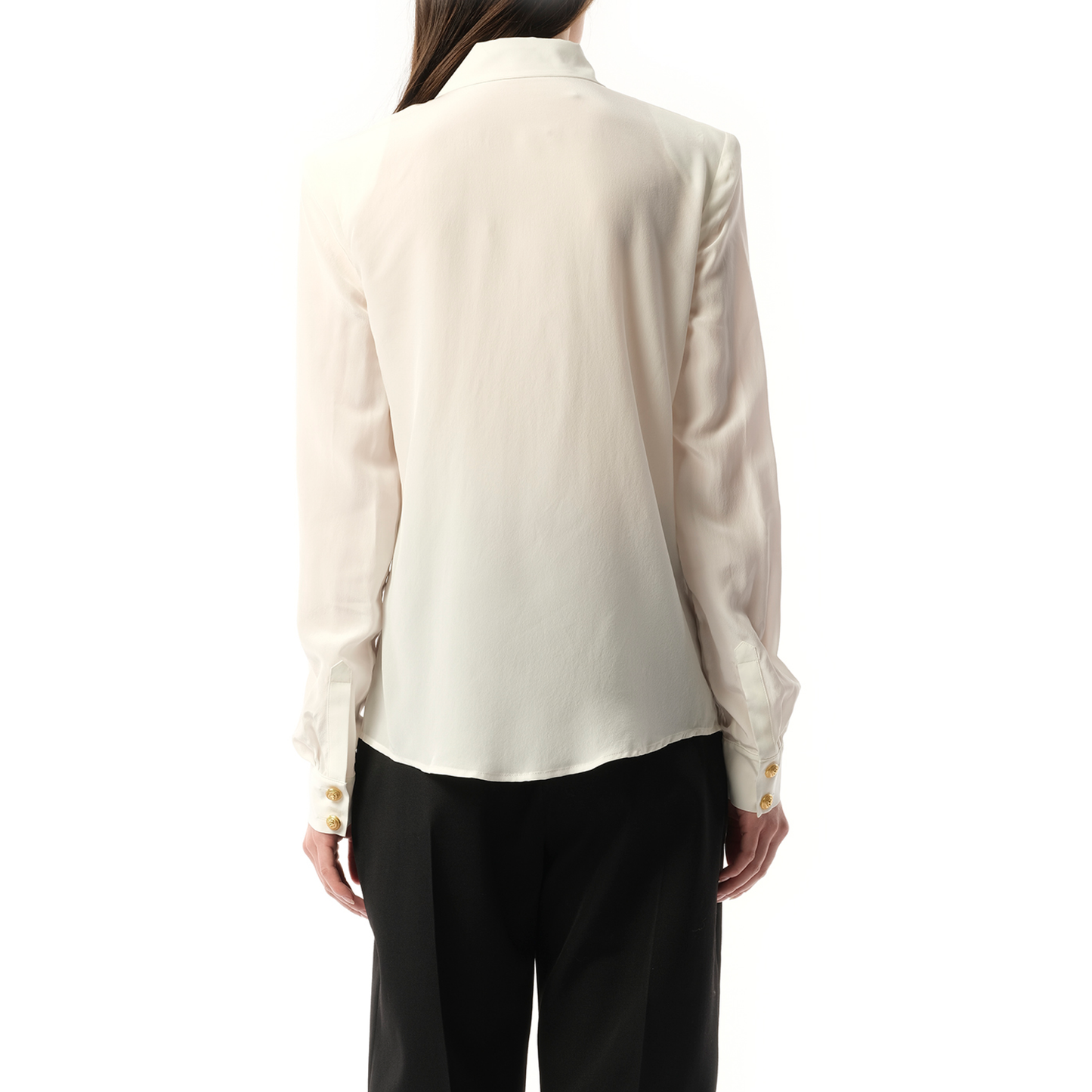 2 PKTS Crepe De Chine Shirt in White