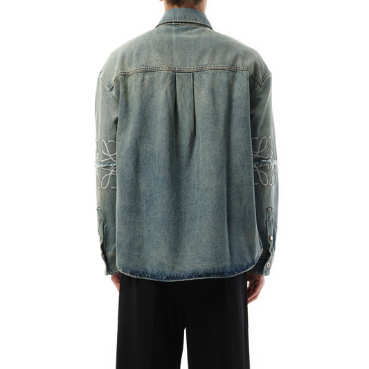 Anagram Overshirt in Washed Denim