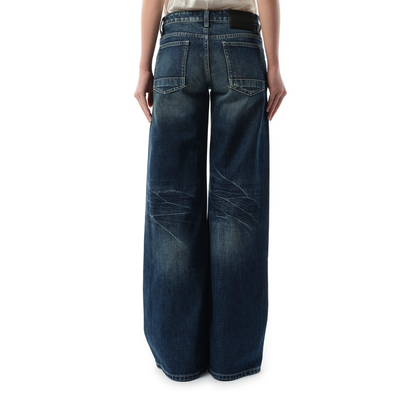 888 Low-Rise Oversized Jeans in Dark Blue