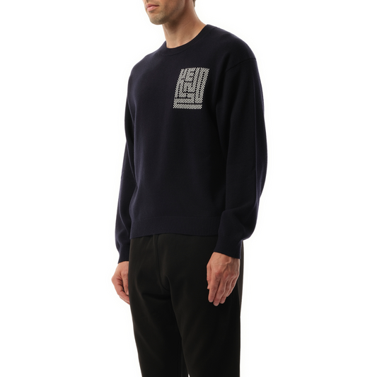 Kenzo Kamon Knit Sweater in Blue/Black