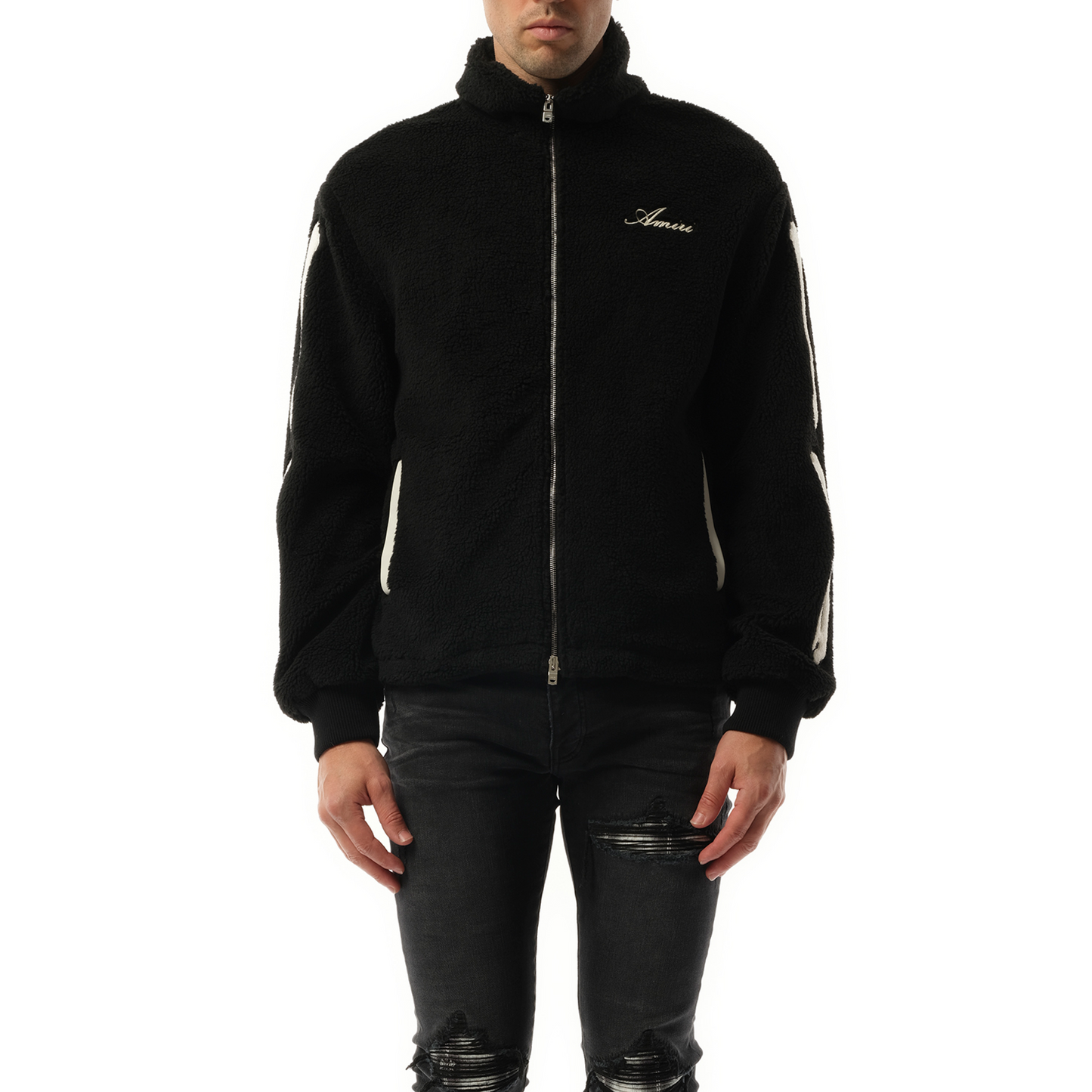 Bones Fleece Jacket in Black