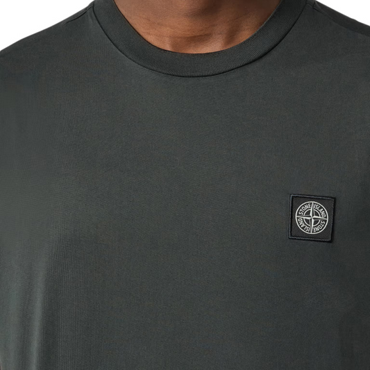 Stone Island Logo Patch T-Shirt in Lead Grey