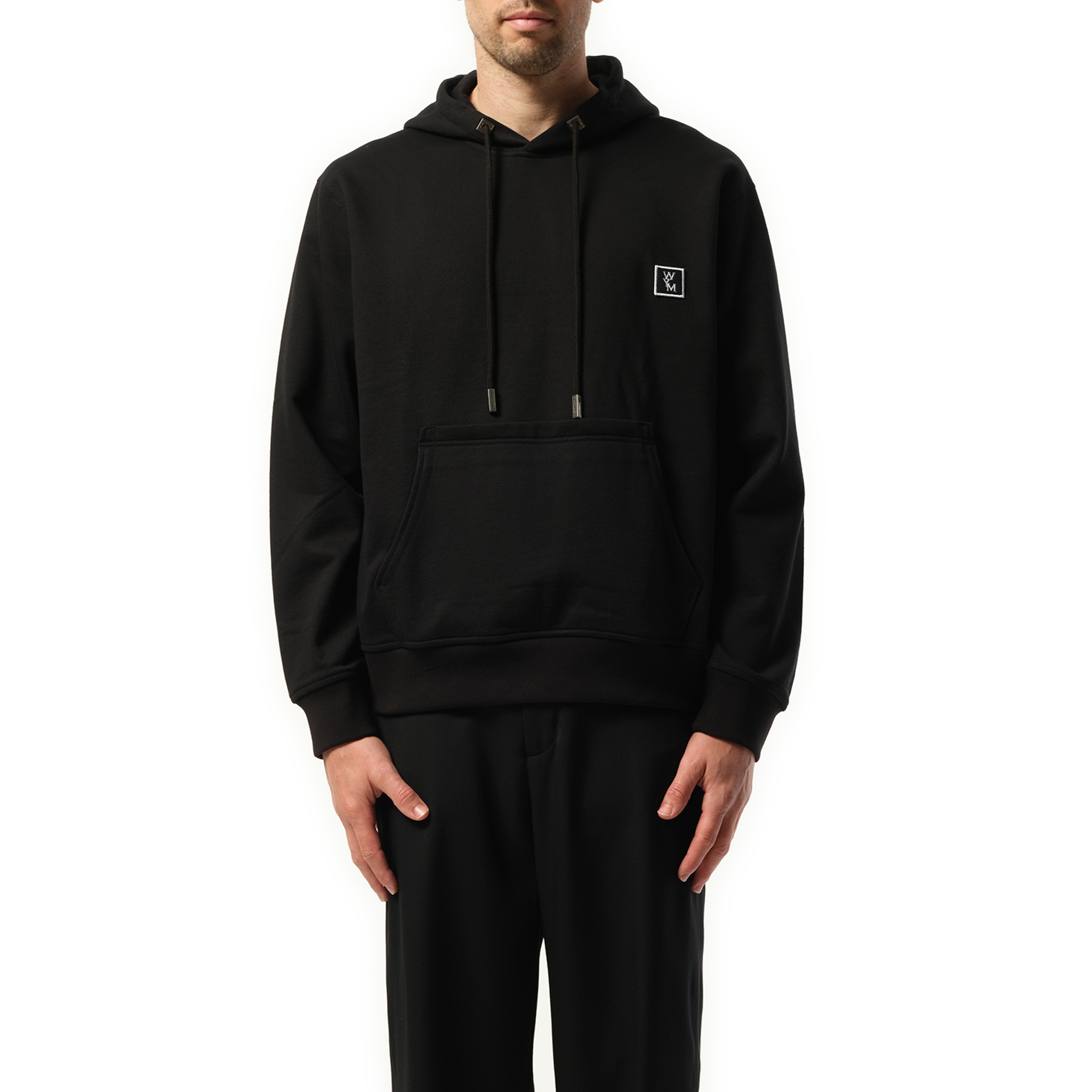 Logo Patch Hoodie in Black