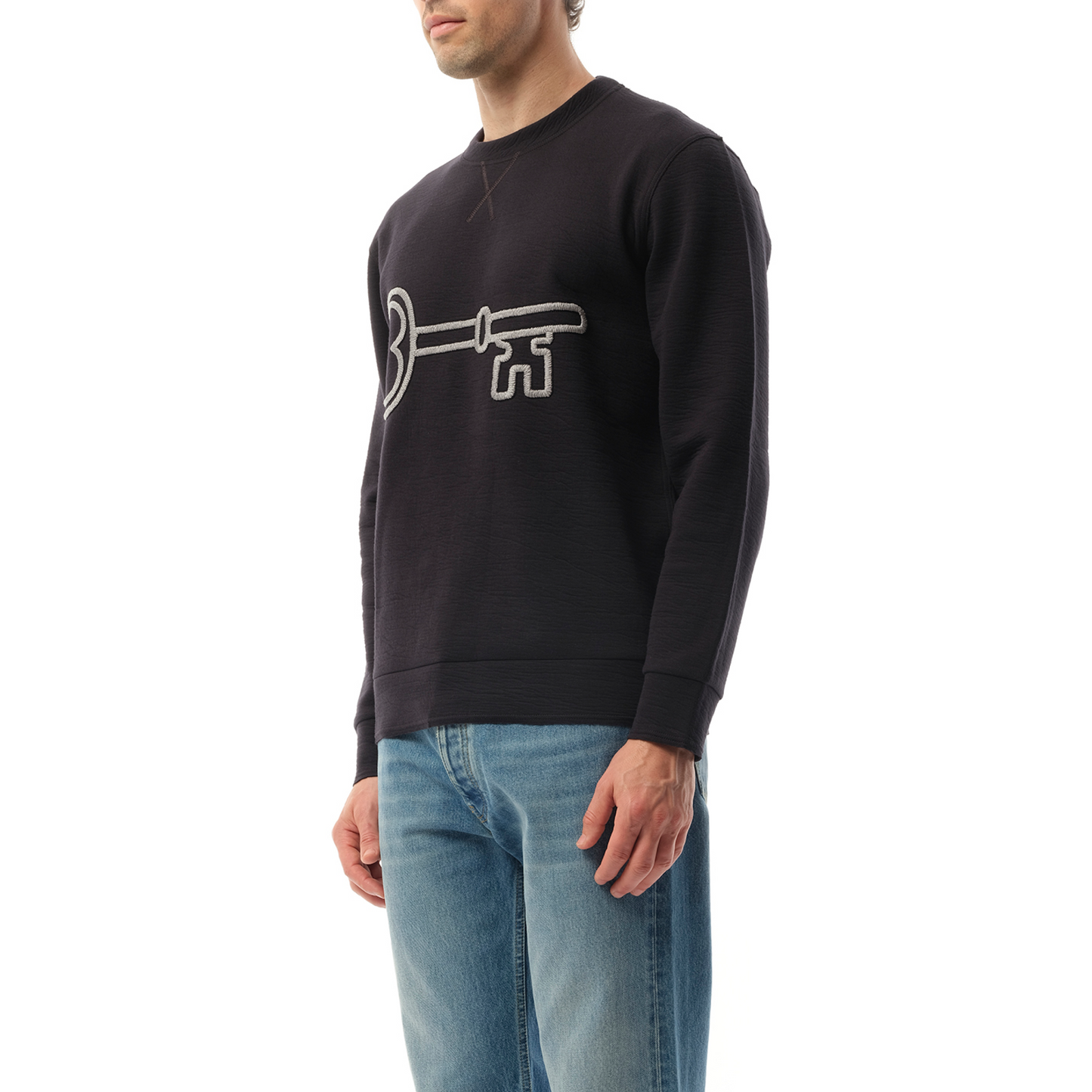 Key Emb Sweatshirt in Navy