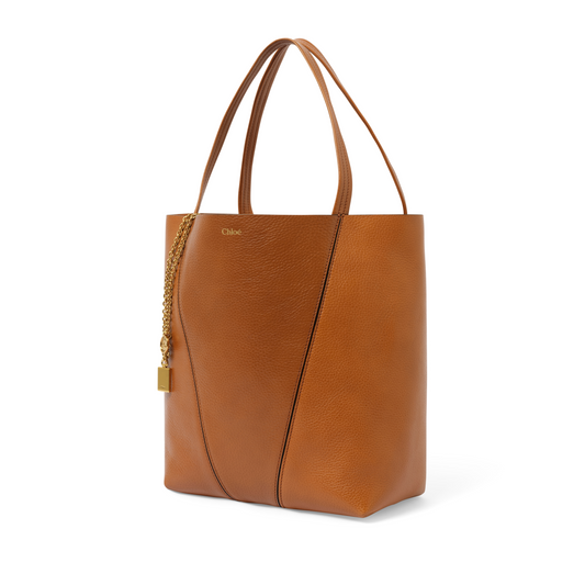 Chloe Spin Medium Tote Bag in Clay Brown