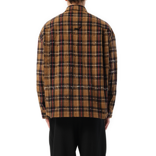 Damage Check Shirt in Beige