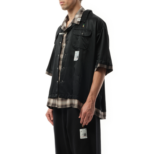 Double Layered S/S Shirt in Black