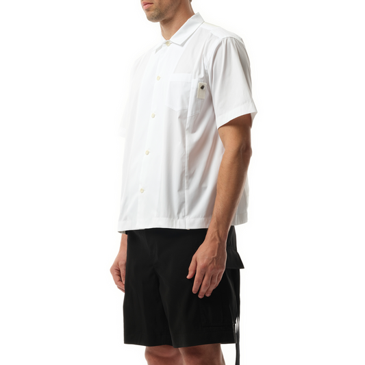 Cotton Poplin Short-sleeve Shirt in Off White