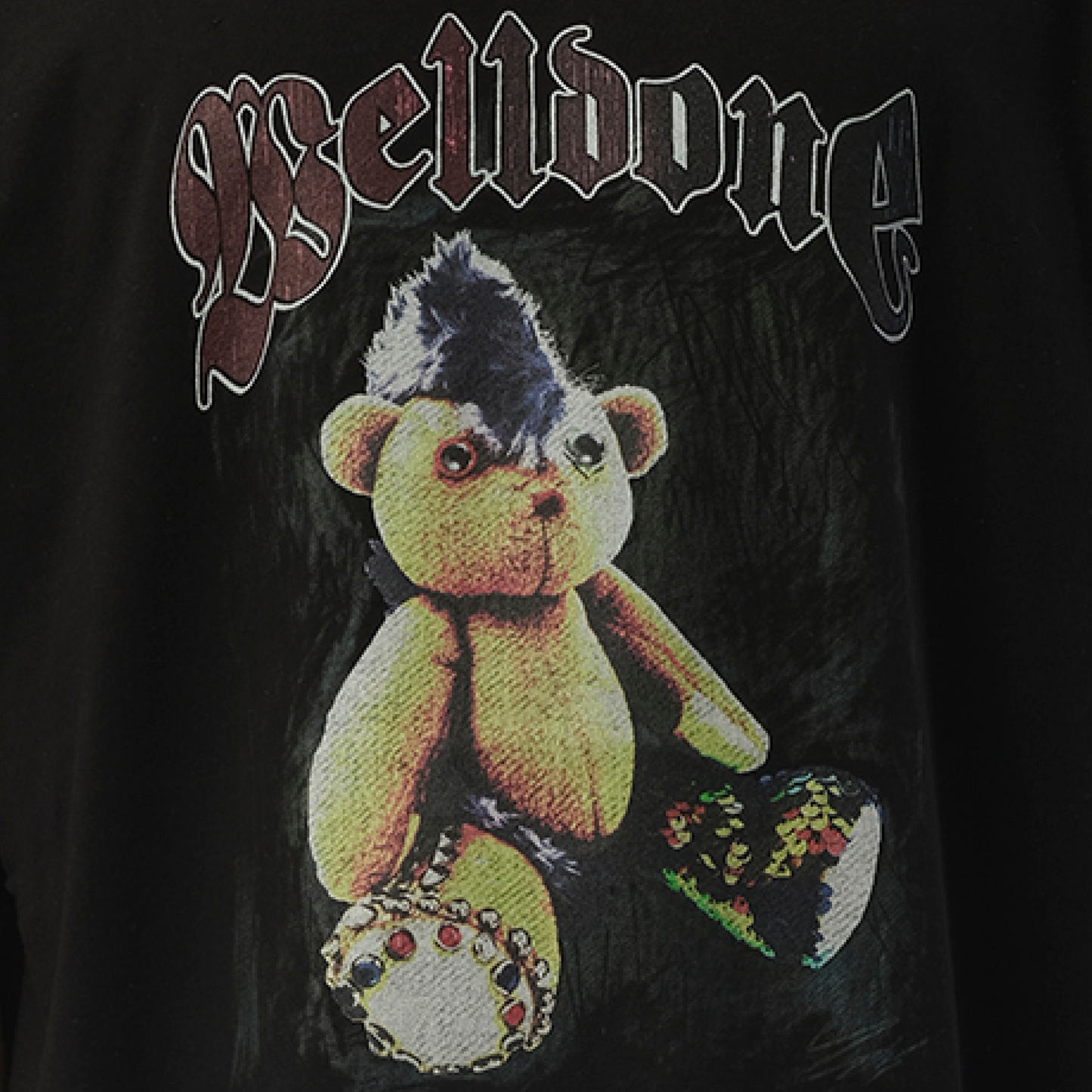 Punk Teddy T-Shirt in Black