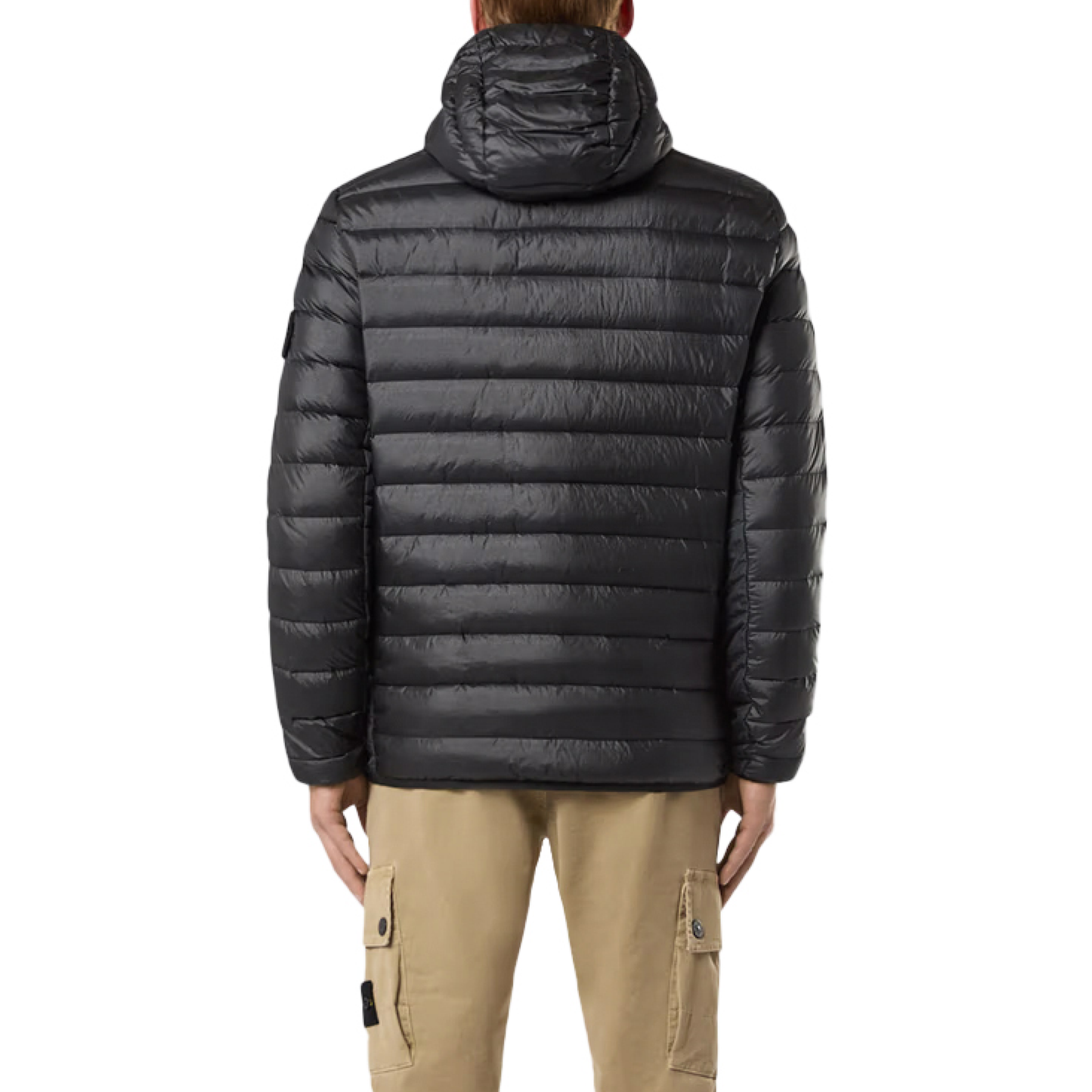 Lightweight Hooded Down Jacket in Black