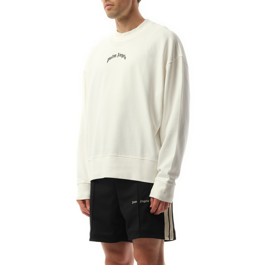 Back Curved Logo Sweatshirt in Off White/Black