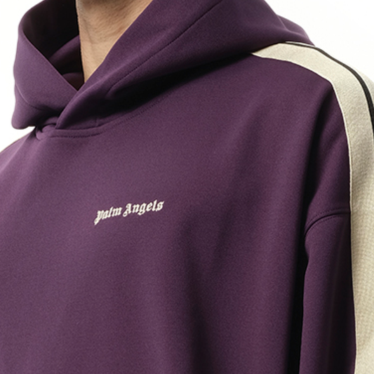 Classic Logo Track Hoodie in Dark Purple