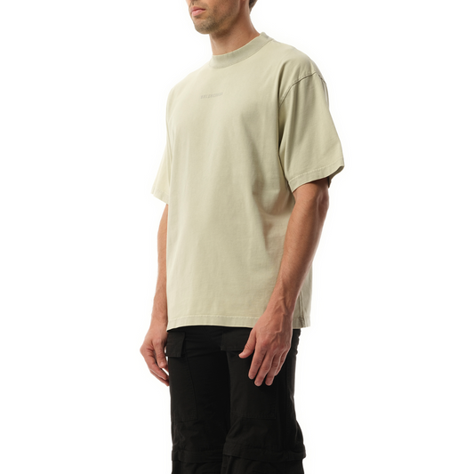 Back Embroidered Medium Fit T-Shirt in Cement Grey