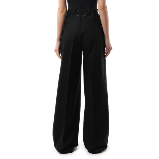 Heavy Cotton Wide Pants in Black