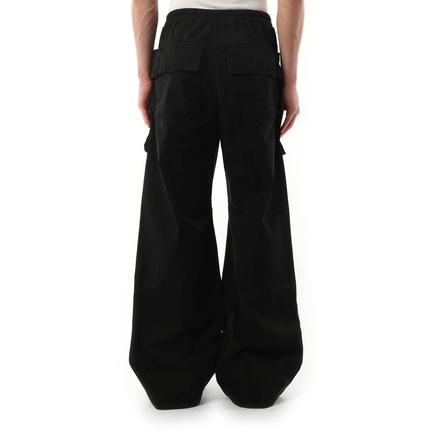 Creatch Cargo Wide Drawstring Pants in Black