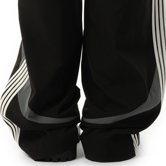 Double Waist Tracksuit Pants in Black/Blue