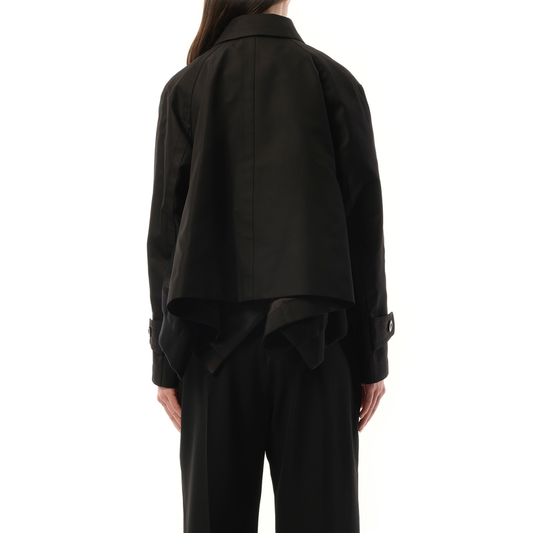 Cotton Gabardine x Nylon Twill Blouson in Black