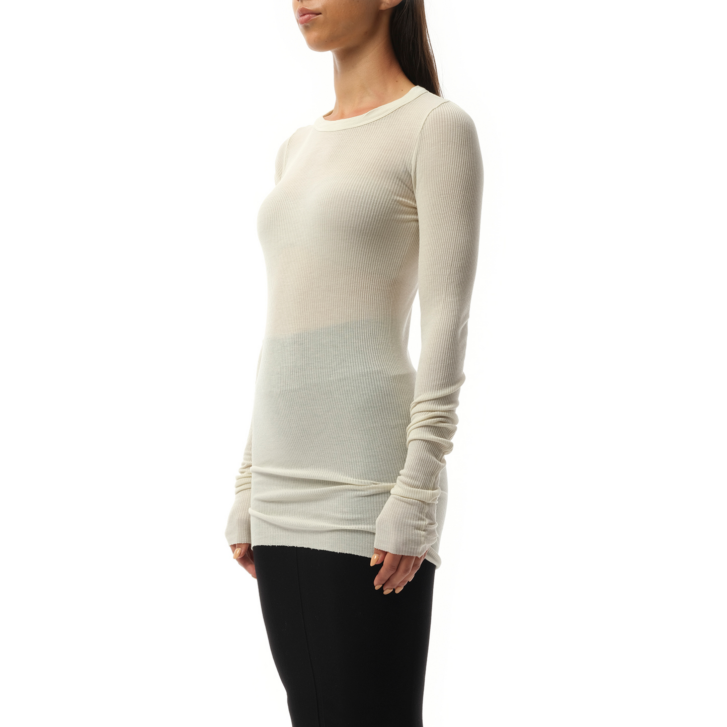 Rib Long Sleeve T-Shirt in Dinge