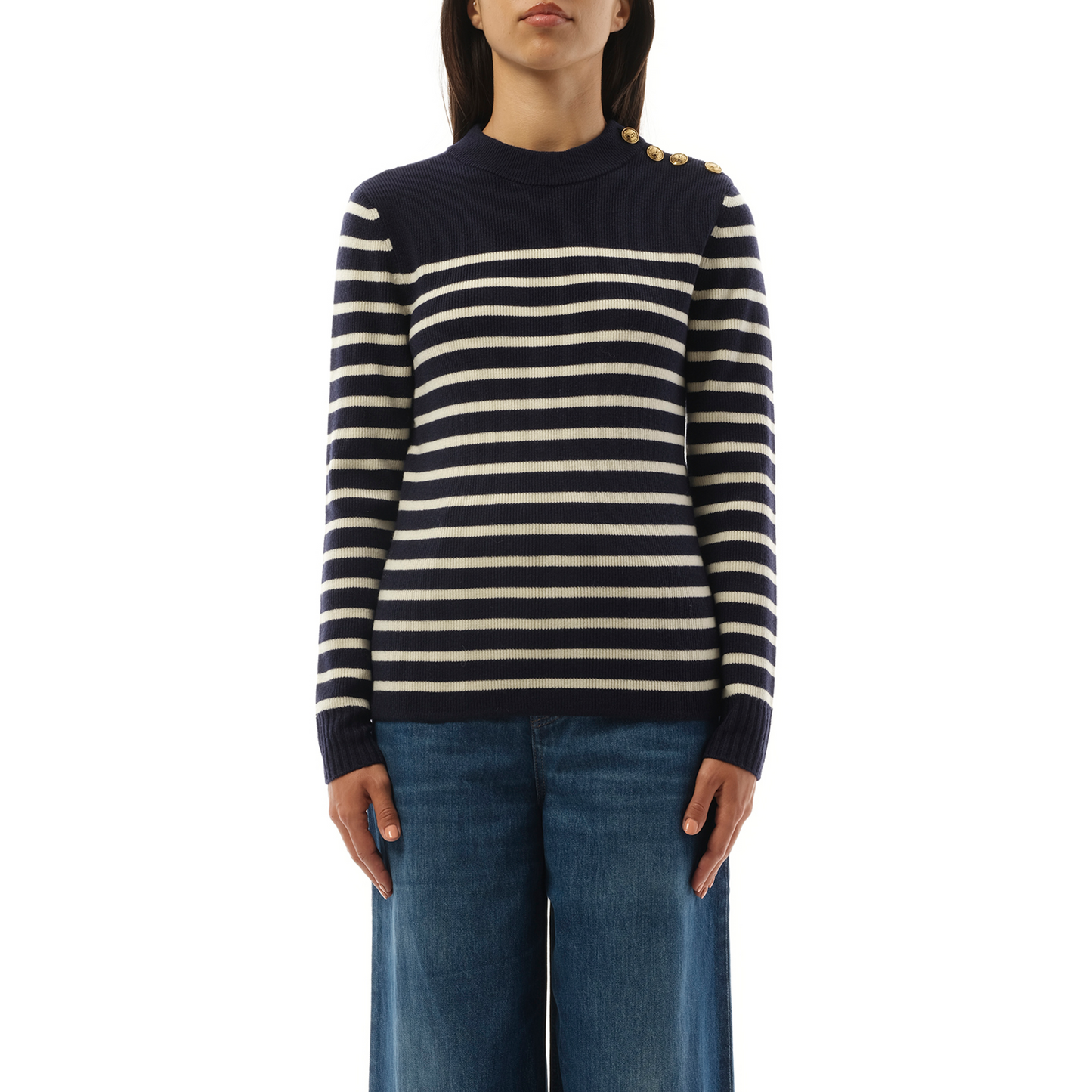 Chloe Mariniere Sweater in Blue/White