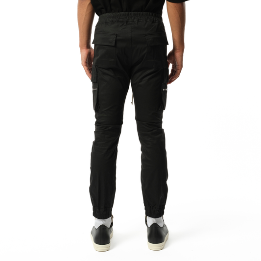 Cotton Poplin Mastodon Cargo Pants in Black