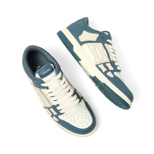 Debossed MA Quad Skeleton Sneaker in Vintage Blue