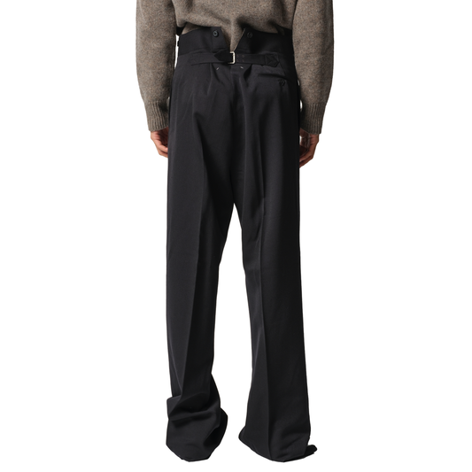 Wool Barathea Pants in Black