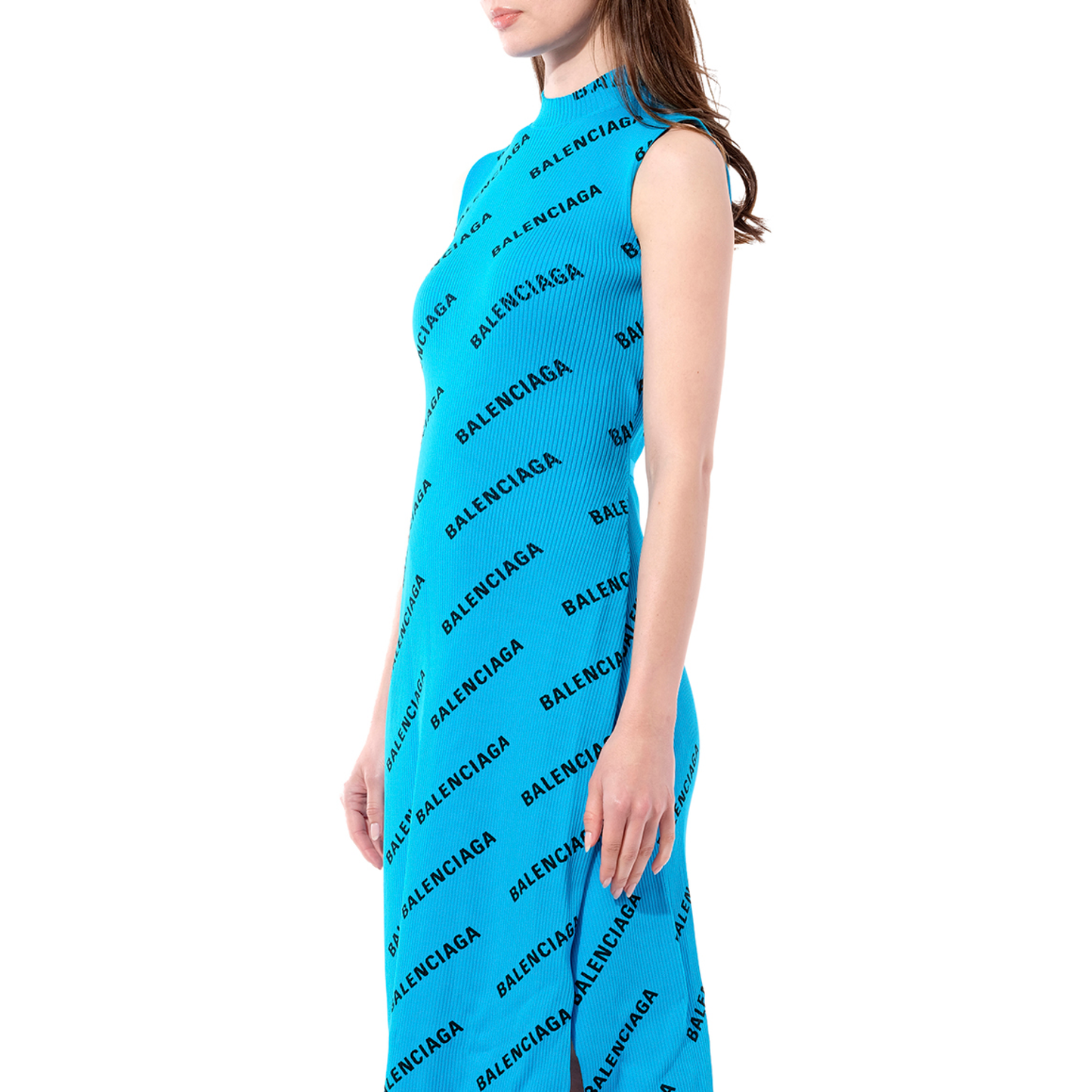 Logo Wrap Dress in Turqoise